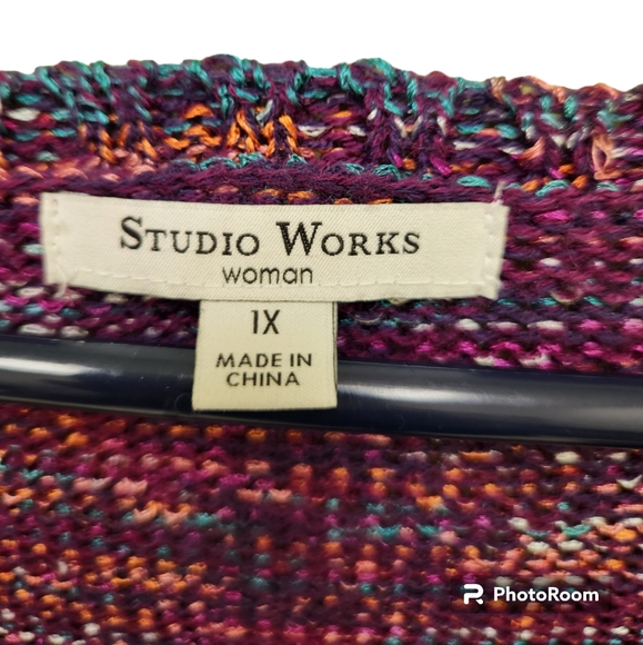 Easy quarter sleeve colorful  sweater - Picture 2 of 5